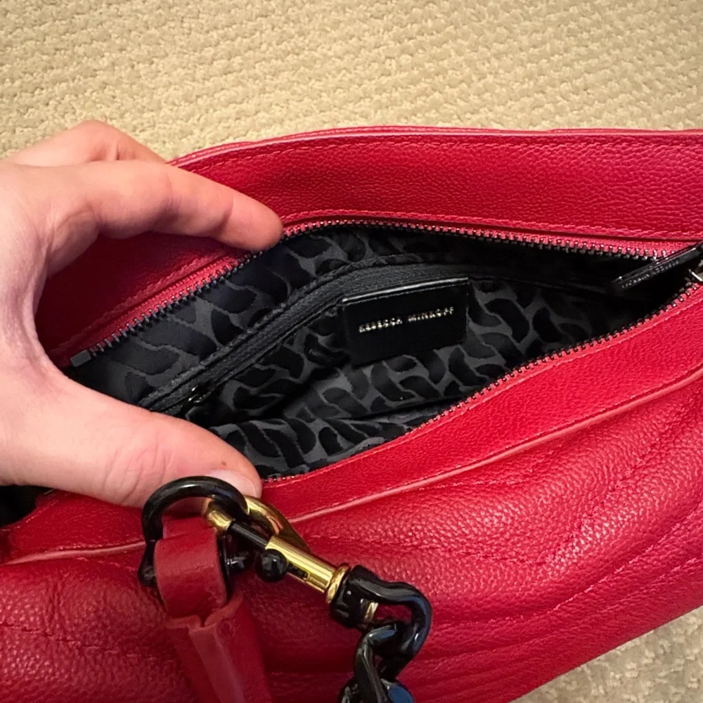 Rebecca Minkoff Red Quilted Satchel with Black Hardware - Picture 13 of 14